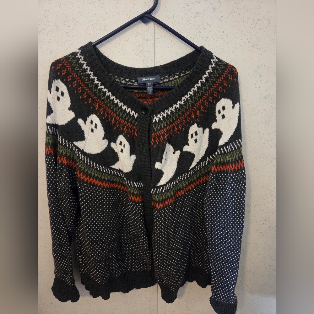 Modcloth ghost cardigan sweater 2x